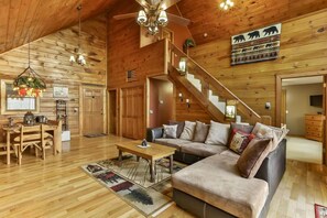 Smart TV, fireplace, DVD player, books