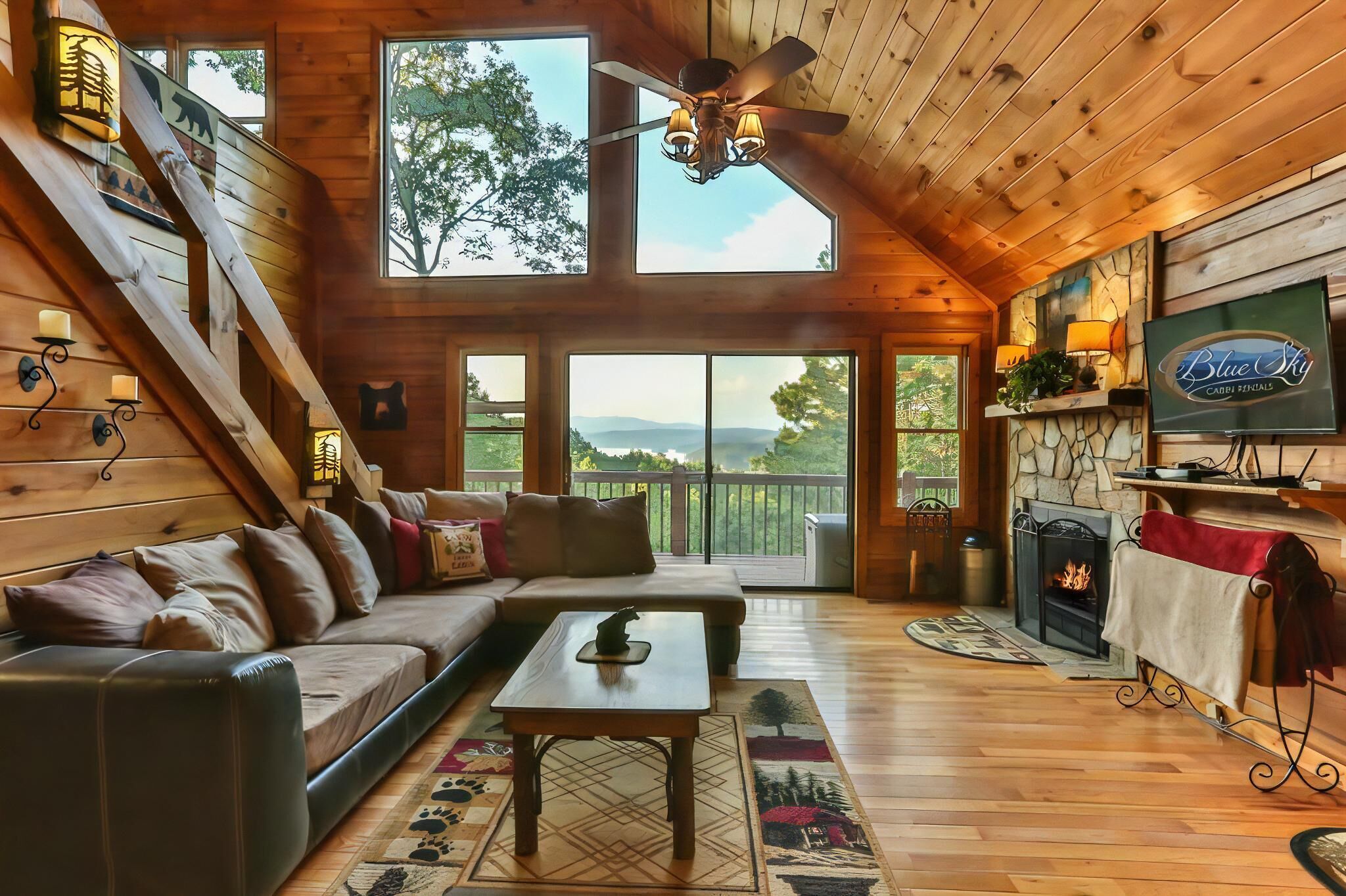 Fireplace, DVD player, ping pong