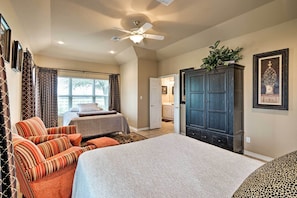 3 bedrooms, iron/ironing board, travel crib, internet