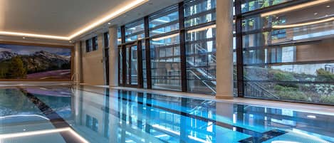 Indoor pool, open 6:30 AM to 9:30 PM, sun loungers