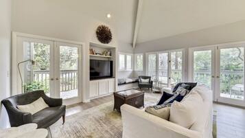 Flat-screen TV, DVD player