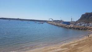 Beach nearby, sun-loungers