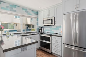 Fridge, microwave, oven, stovetop - Beach Retreat Condo with a Heated Pool & Hot Tub! (Carpinteria)