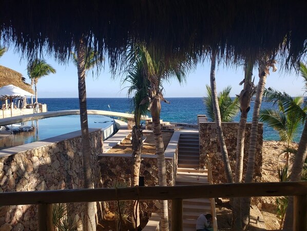 An infinity pool, a heated pool