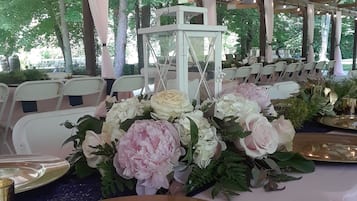 Outdoor banquet area