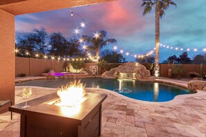 Outdoor pool, a heated pool