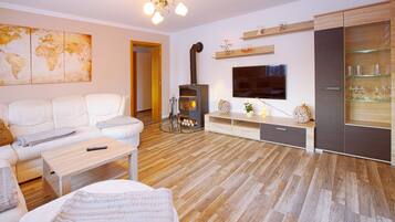 Télévision, cheminée