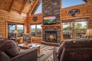 TV, fireplace, video games