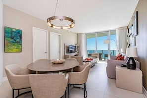 Luxury Suite, 2 Bedrooms, Kitchen, Ocean View | Living area | Smart TV - Private Ocean Condos - Hyde Beach Resort (Hollywood)