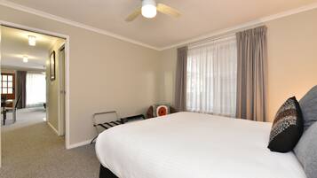 Blackout curtains, iron/ironing board, free WiFi, bed sheets