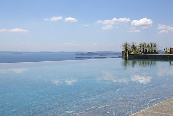An infinity pool, a heated pool
