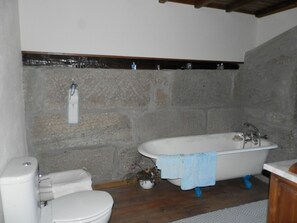 Combined shower/bathtub, hair dryer, bidet, towels