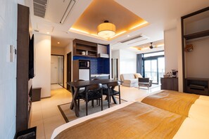 別墅, 海景 (Terrace, B) | 私人廚房 | 電冰箱、微波爐、爐台、洗碗機