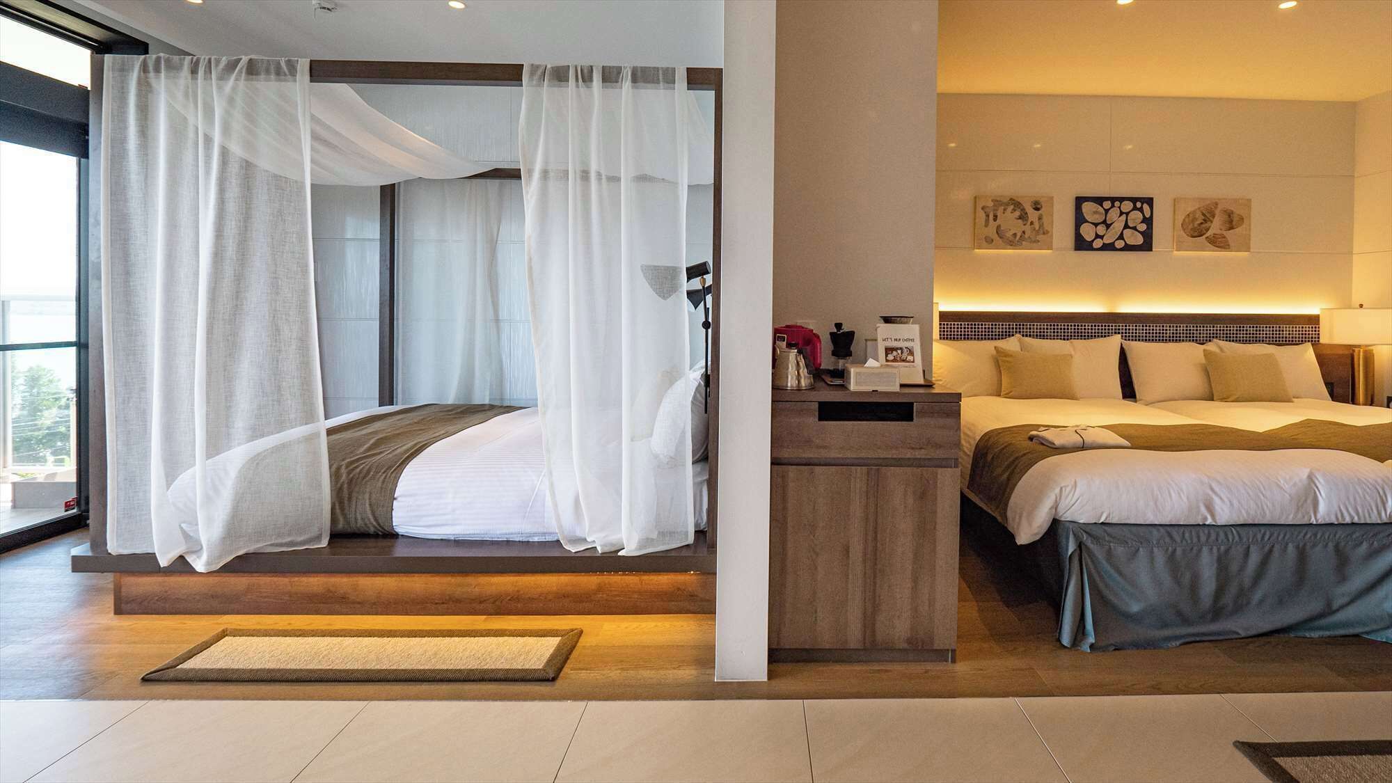 Down comforters, minibar, in-room safe, blackout drapes