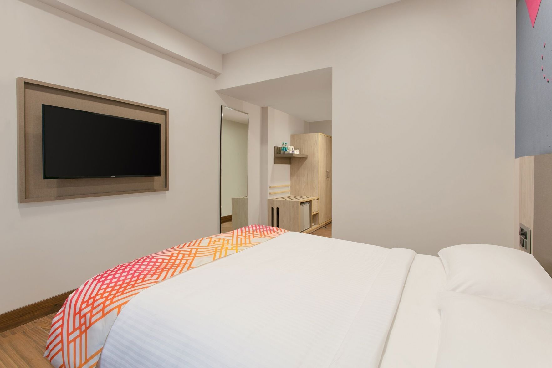 Free minibar items, in-room safe, desk, blackout drapes