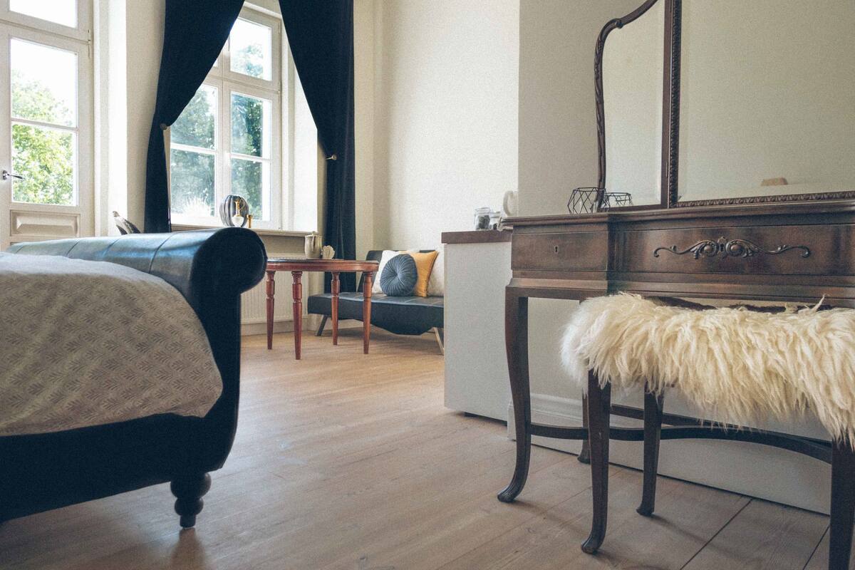 Suite, terraza | Ropa de cama de alta calidad, edredones de plumas, camas supletorias