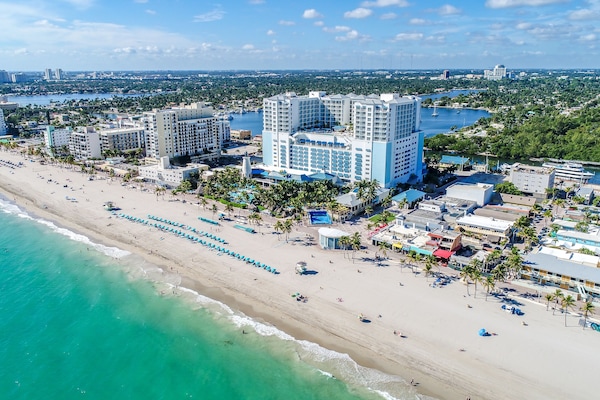 On the beach, beach towels