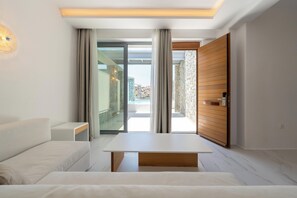 Confy 1 Bedroom Apartment with plunge pool Land View | Coin séjour