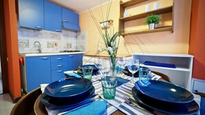 Apartment, 1 Bedroom | Private kitchen | Coffee/tea maker, fridge, stovetop, cookware/dishes/utensils - Caratteristico Studio della Casana (Genoa)