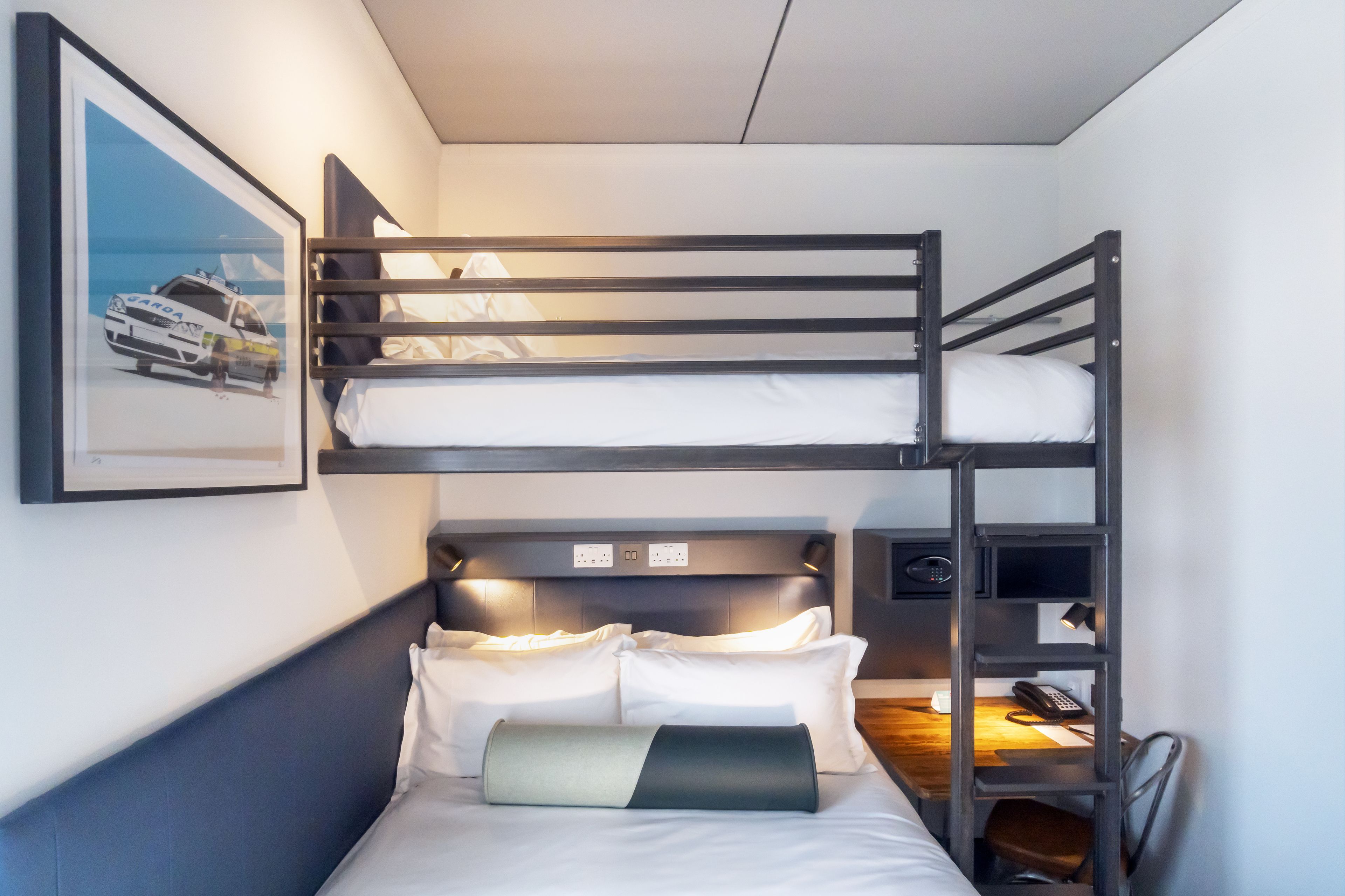 triple bunk room  | in-room safe, desk, blackout curtains, free wifi