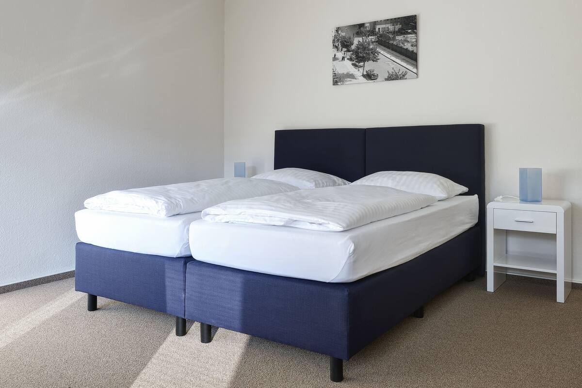 Hypo-allergenic bedding available, in-room safe, desk, laptop workspace