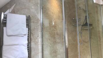 One Bedroom Penthouse | Bathroom | Shower, hair dryer, towels