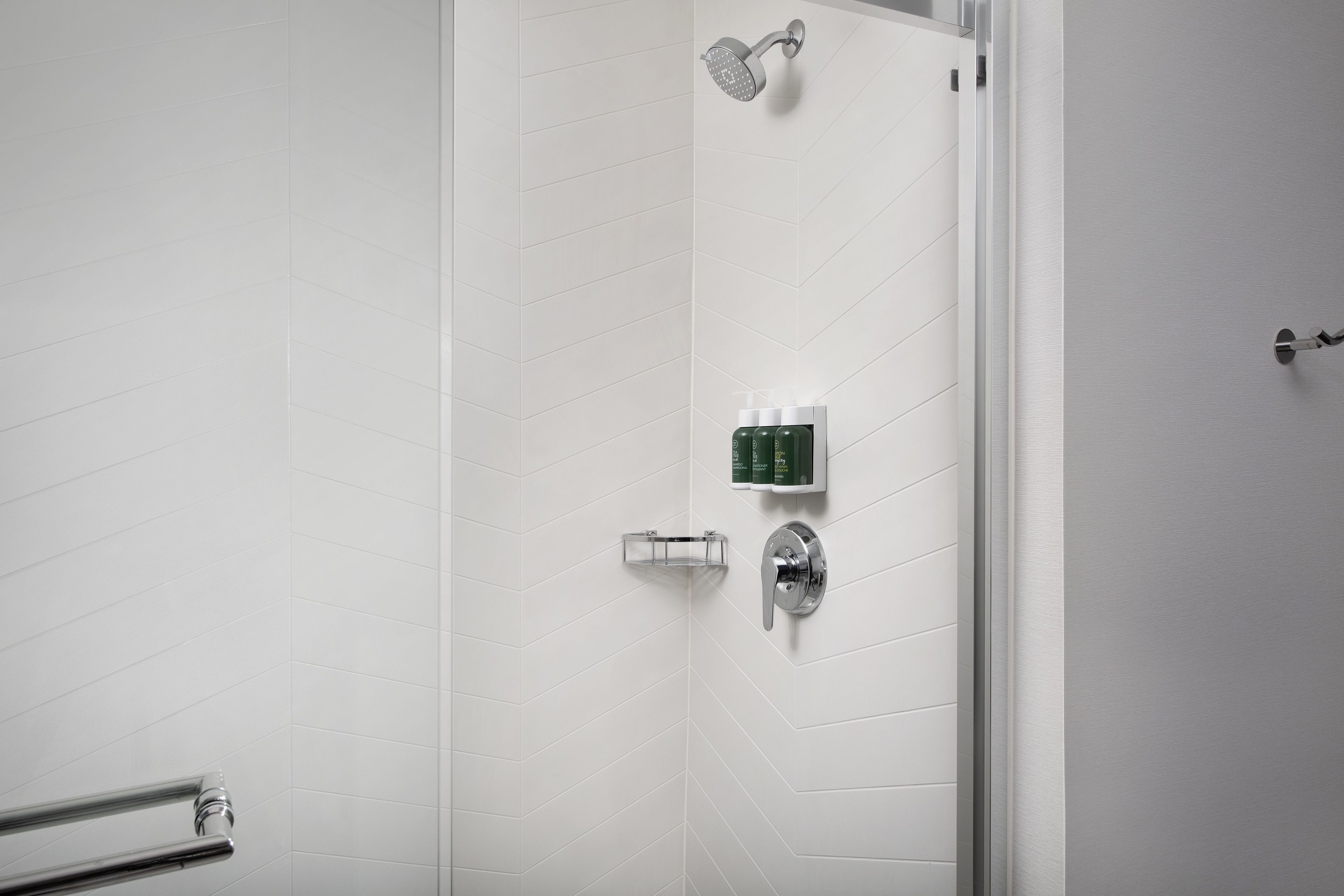 hypo-allergenic bedding, desk, blackout curtains, iron/ironing board