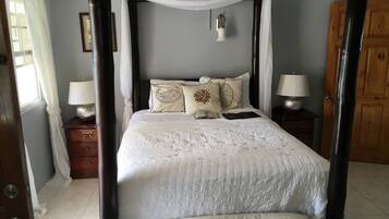 Blackout curtains, iron/ironing board, free WiFi, bed sheets