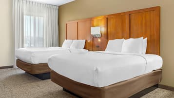 Suite, 2 Queen Beds, Accessible, Non Smoking | Desk, laptop workspace, blackout drapes, iron/ironing board