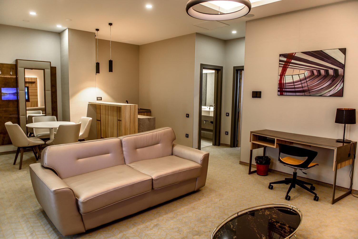 suite, 1 king bed, non smoking | living area | 40-inch lcd tv with cable channels, tv