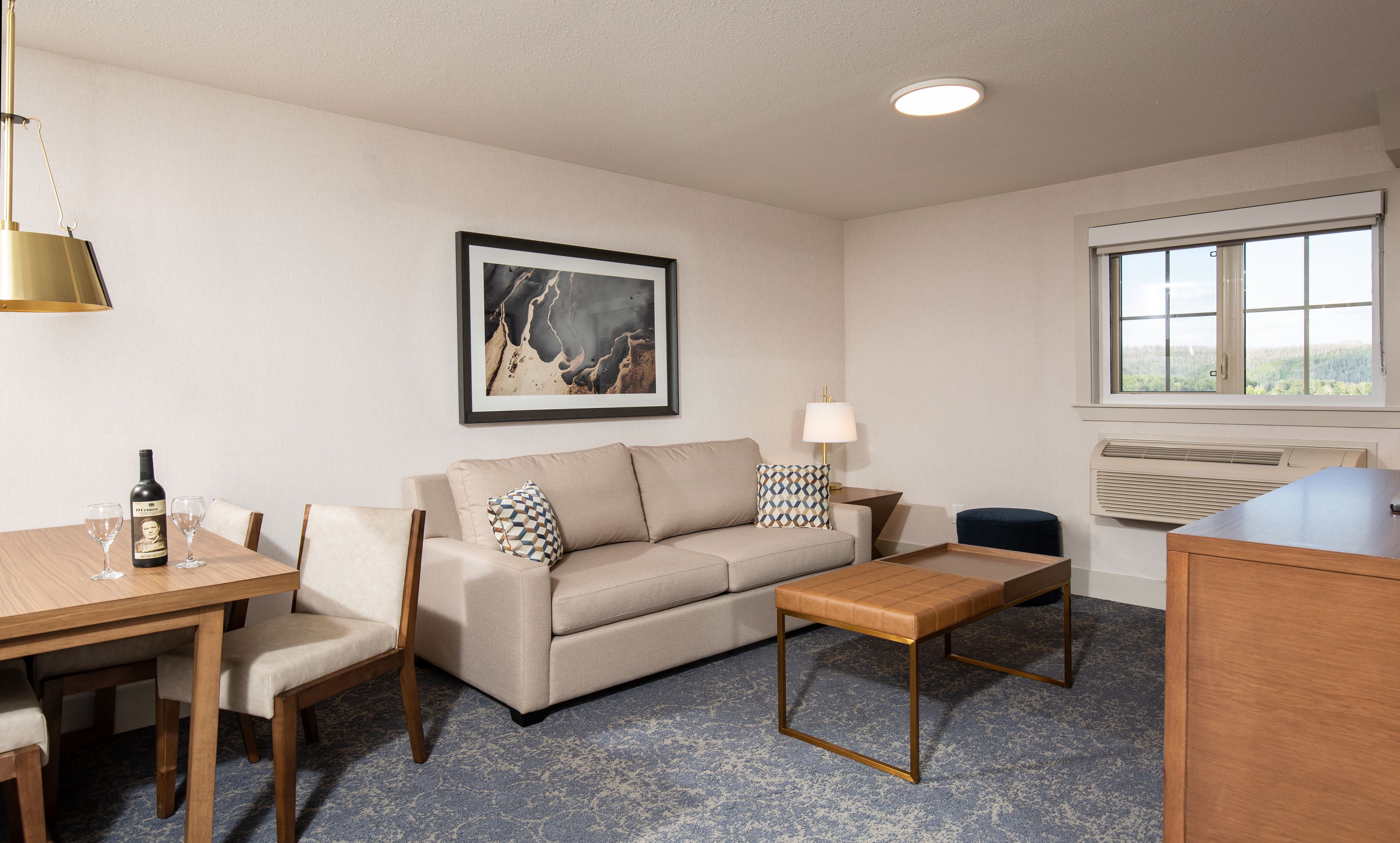 premium suite, 1 king bed with sofa bed, kitchen | living area | 43-inch flat-screen tv with digital channels, tv