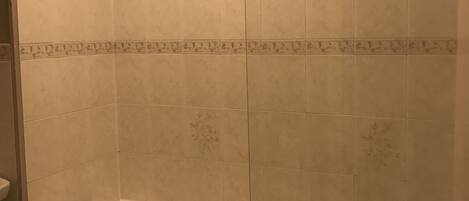 Un baño con bañera, ducha e inodoro.