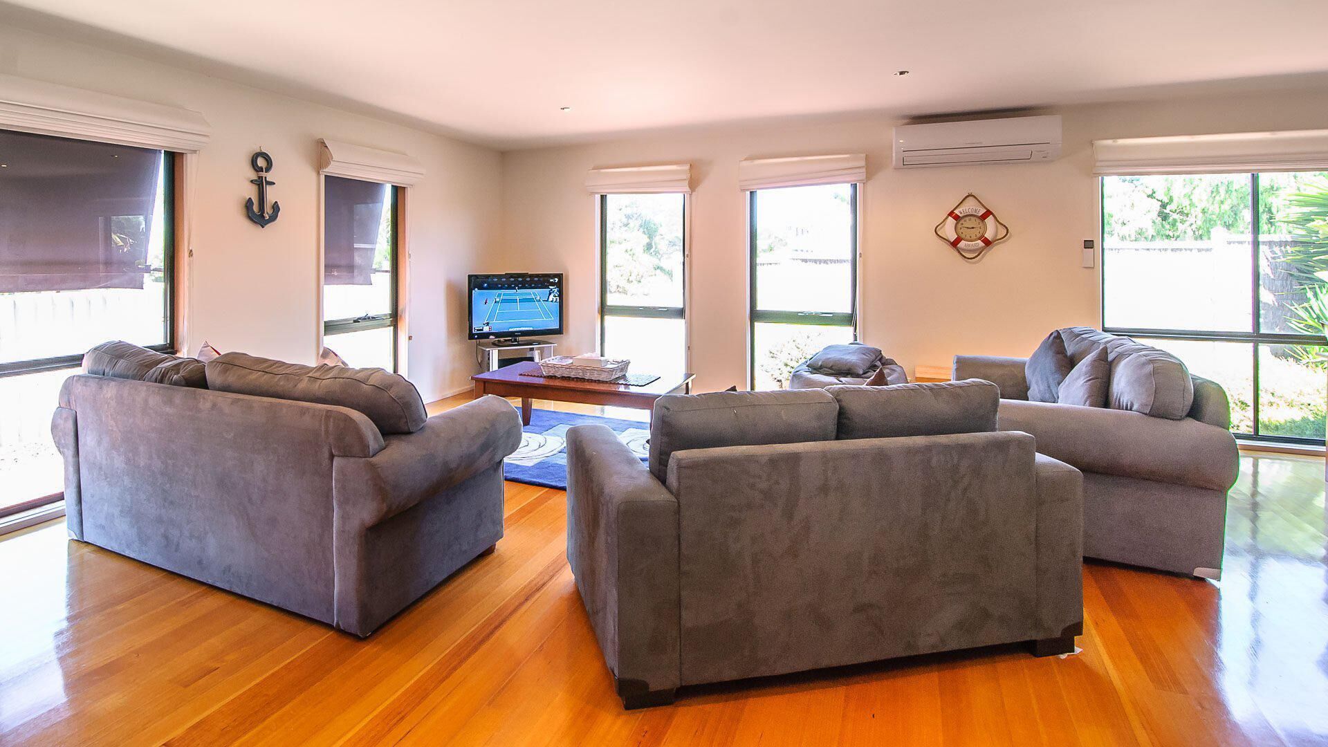 TV, DVD player, books