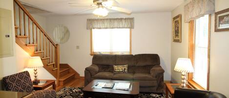 Smart TV, DVD player, table football, books