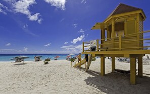 On the beach, beach towels - Beach Front, Family-Friendly Luxury On Vibrant St. Lawrence Gap (Dover Beach)