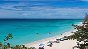 On the beach, beach towels