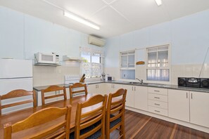 Fridge, microwave, dishwasher, toaster