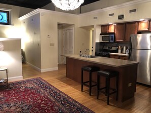 Fridge, microwave, oven, stovetop - Executive apartment in historic  property in Center Square, Albany (Albany)
