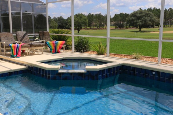 Outdoor pool, a heated pool
