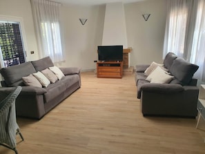 TV, fireplace, DVD player