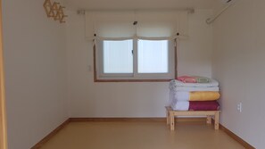 Double Room, Japanese Futon, Mountain View, Garden Area (Starlight, No indoor bathroom) | Soundproofing, iron/ironing board, free WiFi - Moonlight House (Cheongsong)