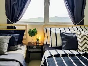 Appartamento Comfort, 2 camere da letto, non fumatori, vista piscina | Con stile personalizzato, con arredamento individuale, postazione laptop