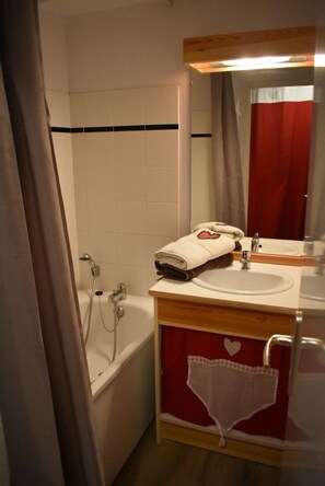 Bathtub, hair dryer