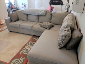 TV, video games, DVD player, music library