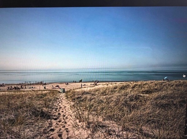 On the beach, sun-loungers, beach towels - Charming Beachfront Home w/huge backyard,steps to beach!Recently renovated. (Michigan City)