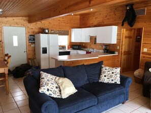 TV, DVD player, books, video library - Cute Lakefront Cottage on Lake Michigan.   (Mears)