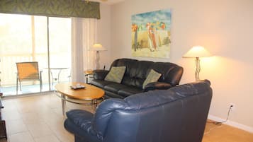 Smart TV, DVD player, books, music library