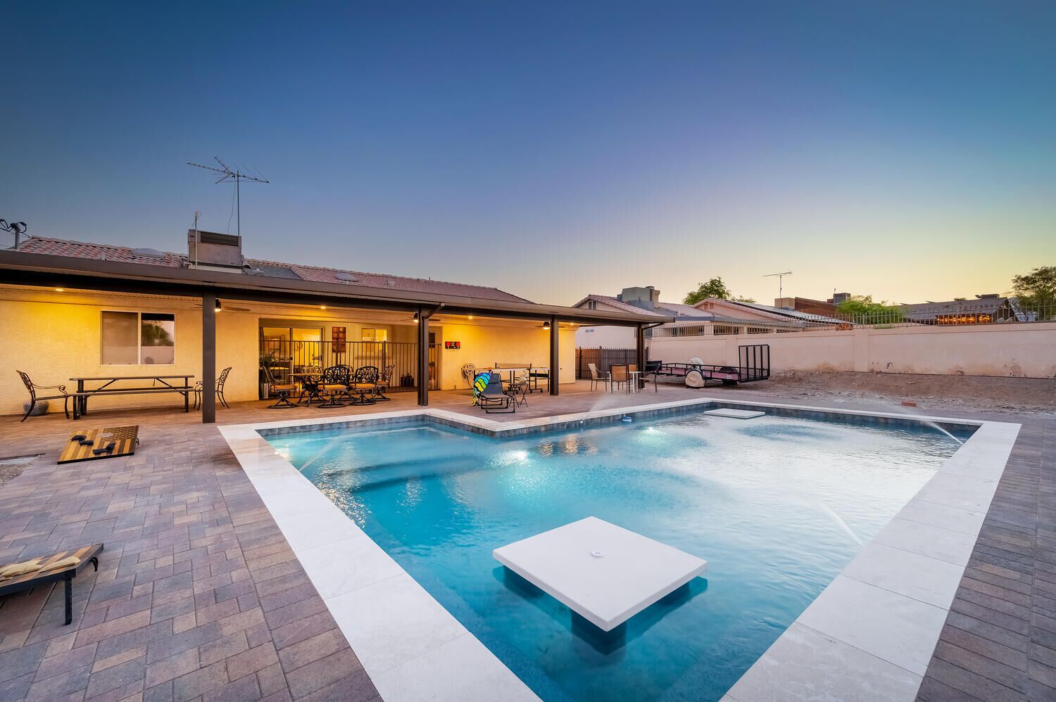 Outdoor pool, a heated pool