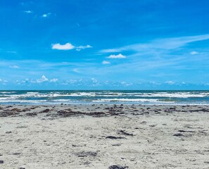 Beach nearby, sun-loungers, beach towels - OCEAN VIEW: A block from the beach. LARGE gated patio. Beach Getaway~🐾Friendly! (Galveston)
