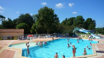 Indoor pool, seasonal outdoor pool, pool umbrellas, sun loungers